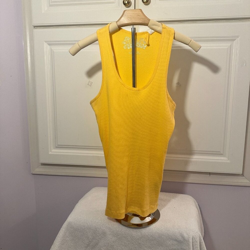 Women's yellow tank scoop neck size L